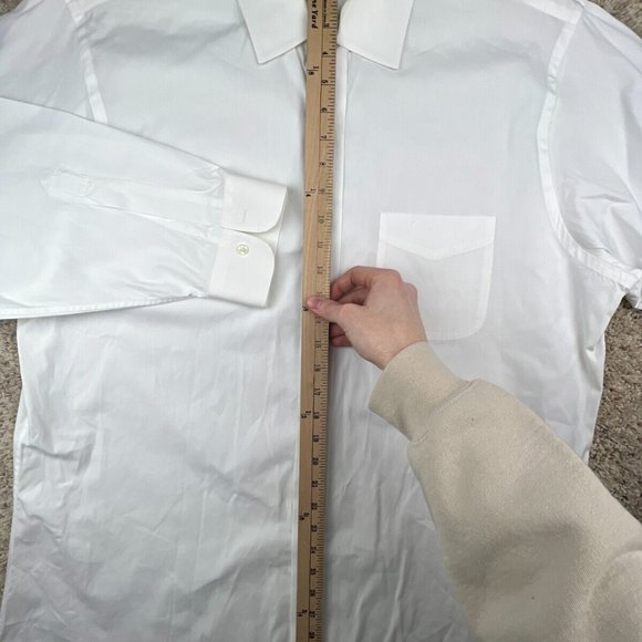 Brooks Brothers Mens Long Sleeve Button Up Shirt White Slim Fit 17.5 33 Spread - Picture 3 of 15